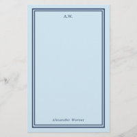 Navy Blue & Light Blue Mit Monogramm