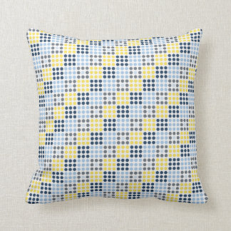 Navy Blue, Light Blue, Yellow und Gray Square Kissen