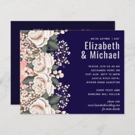 Navy Blue Light Pink Floral Wedding Budget