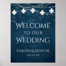 Navy Blue Lilie Fairy Light | Hochzeitszeichen