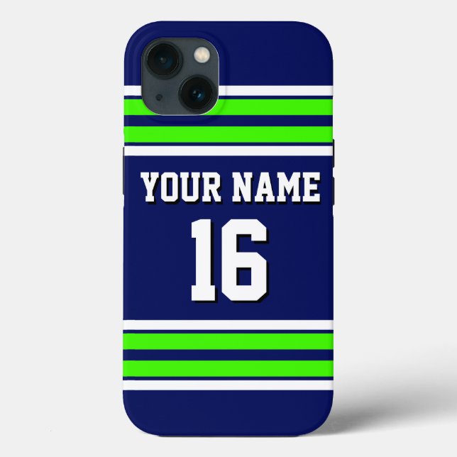 Navy Blue Limon Grn Team Jersey Name Case-Mate iPhone Hülle (Rückseite)