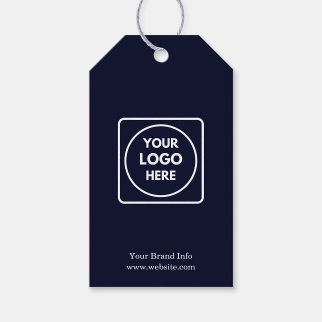 Navy Blue Logo | Individuell Beruflich gebrandete  Geschenkanhänger (Vorderseite)