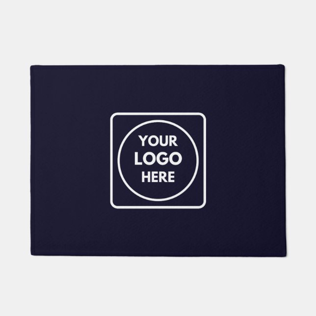 Navy Blue Logo | Modernes Berufliches Branding Fußmatte (Vorderseite)