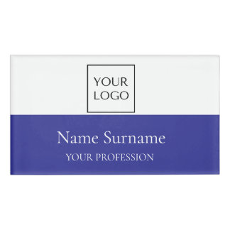 Navy Blue Logo Promotional  Namenschild