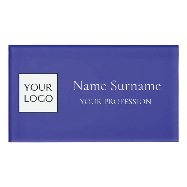 Navy Blue Logo Promotional  Namenschild (Vorderseite)