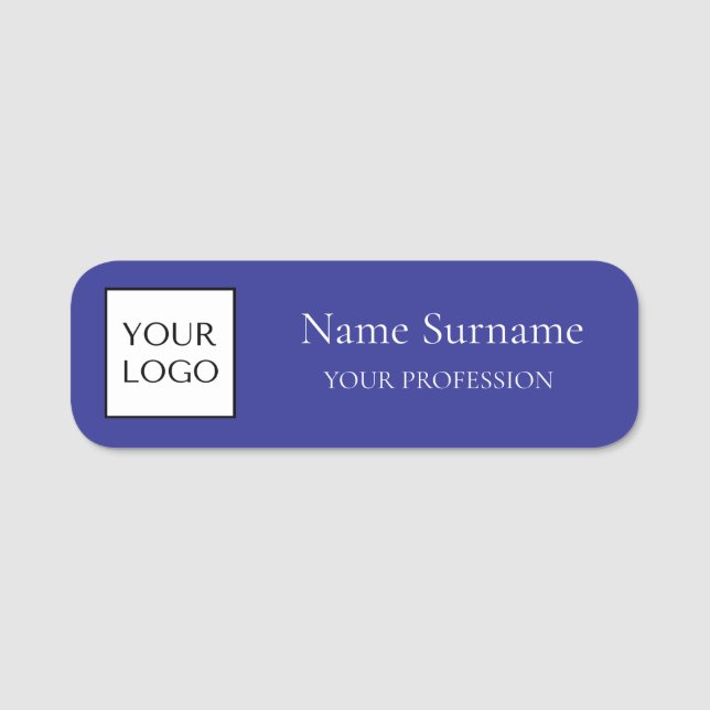 Navy Blue Logo Promotional  Namensschild (Vorderseite)