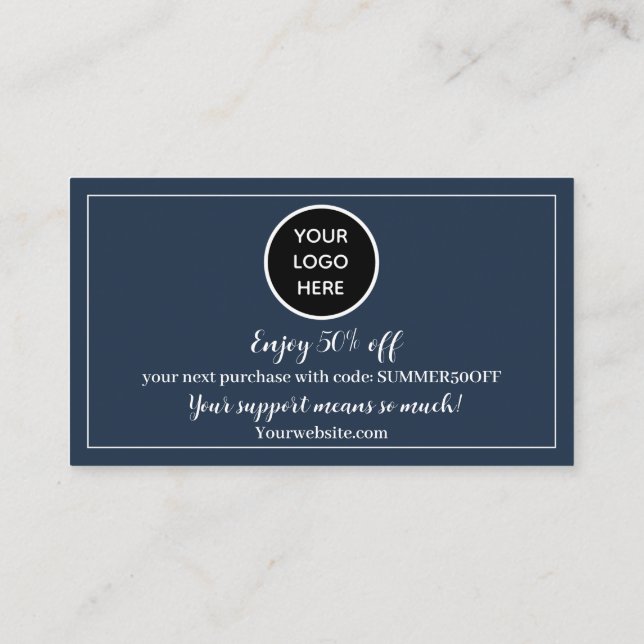 Navy Blue Logo Vielen Dank für die Belohnung von U Treuekarte (Rückseite)