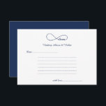 Navy Blue Love Wedding Wishes & Advice Cards Hinweiskarte<br><div class="desc">Einfach,  elegant and classic Navy Blue Love Infinity Wedding Wishes & Advice Cards. Great for weddings,  bridal showers,  wedding rehearsal dinners and wedding anniversaries. Customize the text to fit your party celebration needs.</div>