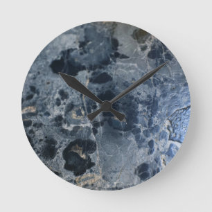 Navy Blue Marble Delicado #1 #wall #decor #art Runde Wanduhr