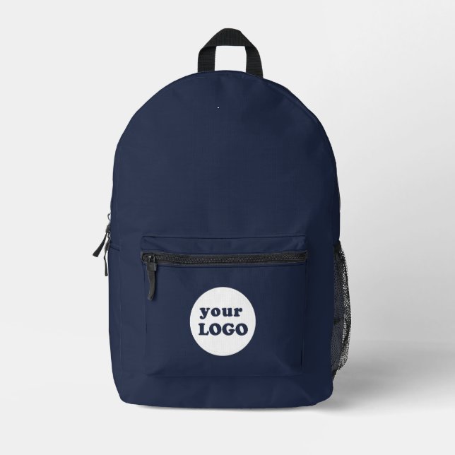 Navy Blue Markenlogo für kundenspezifische Firmenl Bedruckter Rucksack (Vorderseite)