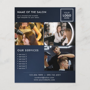 Navy-Blue Marketing Foto Flyer für Salon
