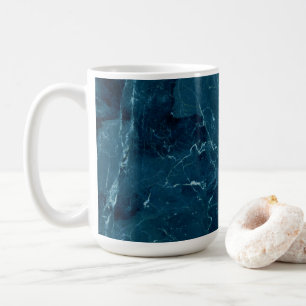 Navy Blue Marmor Texture Kaffeetasse