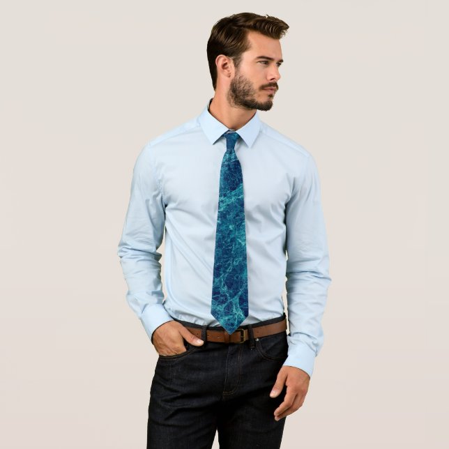 Navy Blue Marmor Texture Krawatte (Beispiel)