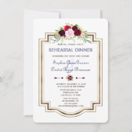 Navy Blue Marsala Herbst Probe Dinner Einladung