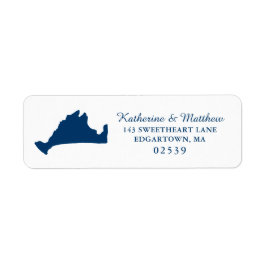 Navy Blue Marthas Vineyard Solid Map Wedding
