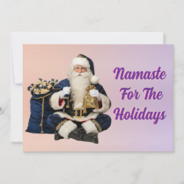 Navy Blue Meditating Santa Holiday Card -Spiritual Feiertagskarte