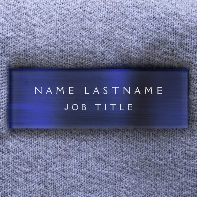 Navy Blue Metallic Foil Modernes Geschäft Namenschild (Von Creator hochgeladen)