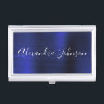 Navy Blue Metallic Foil Modernes Geschäft Visitenkarten Dose<br><div class="desc">Navy Blue Foil Metallic Stainless Steel Minimalistisch Business Card Holder mit weißem Schriftzeichen für das Monogramm. Die Foil Metal Business Card Inhaber können mit Ihrem Namen individuell gestaltet werden. Bitte kontaktieren Sie den Designer,  um passende Artikel zu erhalten.</div>