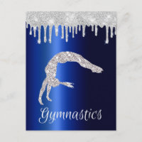 Navy Blue Metallic Silver Sparkle Gymnastik