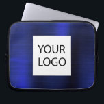 Navy Blue Metallic - Werbung für kundenspezifische Laptopschutzhülle<br><div class="desc">Moderne Navy Blue Imitats Metallic Stainless Elegant Ihre individuelle Logo-Werbeaktion Laptop-Bag oder Sleeve Werbe-Case (Promo). Dieses klassische berufliche Business-Computergehäuse kann so angepasst werden,  dass es Ihr Firmenlogo oder Ihr Firmenlogo enthält.</div>