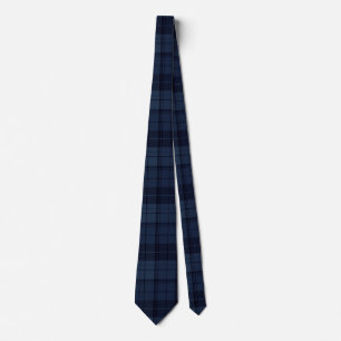 Navy Blue, Midnight Blue und Black Tartan Krawatte