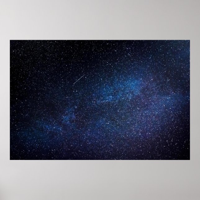 Navy Blue Milkyway Nightsky Galaxy Fotografie Poster (Vorne)