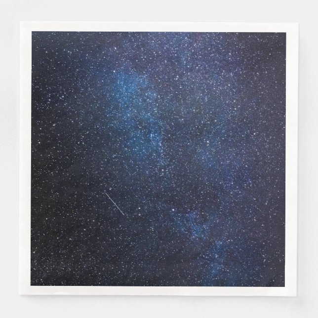 Navy Blue Milkyway Nightsky Galaxy Fotografie Serviette (Vorderseite)