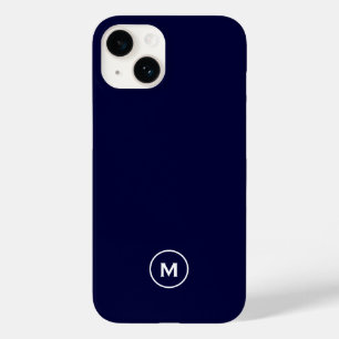 Navy Blue Minimal Monogram Case-Mate iPhone 14 Hülle