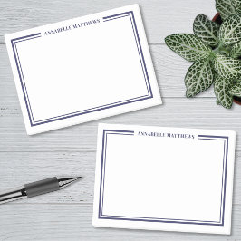 Navy Blue Minimalist Monogram Post-it Klebezettel