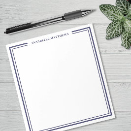 Navy-Blue minimalist Monogramm Notizblock