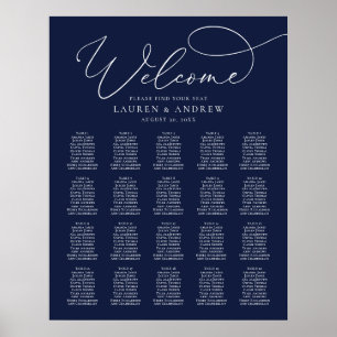 Navy Blue Minimalistisch 20 Table Print oder Digit Poster