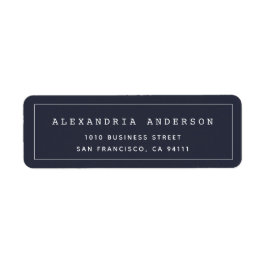 Navy Blue Minimalistisch Clean Border Address Labe