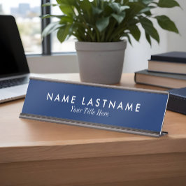 Navy Blue Minimalistisch Custom Desk Namplate Schreibtischnamensplakette