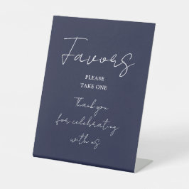 Navy Blue Minimalistisch Elegant Script Favoriten Sockelschild