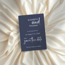 Navy Blue minimalistisch elegante Save the Date-Ka