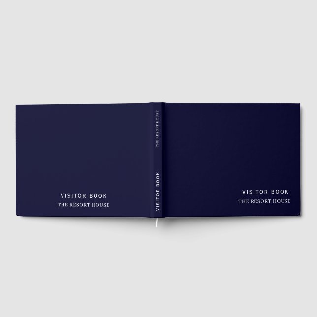 Navy Blue Minimalistisch | Gästebuch (Voll)