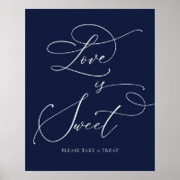 Navy Blue Minimalistisch Liebe ist Sweet Dessert B