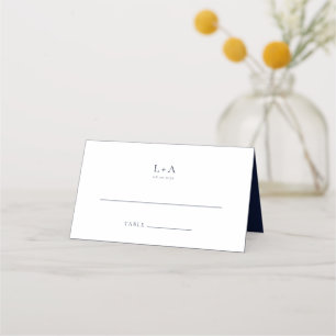 Navy Blue Minimalistisch Wedding Platzkarte