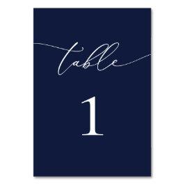 Navy Blue Minimalistisch Wedding Tischnummer