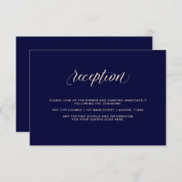 Navy Blue mit Blush Pink Typografie | EMPFANG Einladung