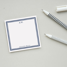 Navy Blue Mit Monogramm Post-it Klebezettel
