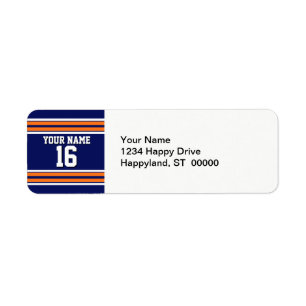 Navy Blue mit Orange White Stripes Team Jersey