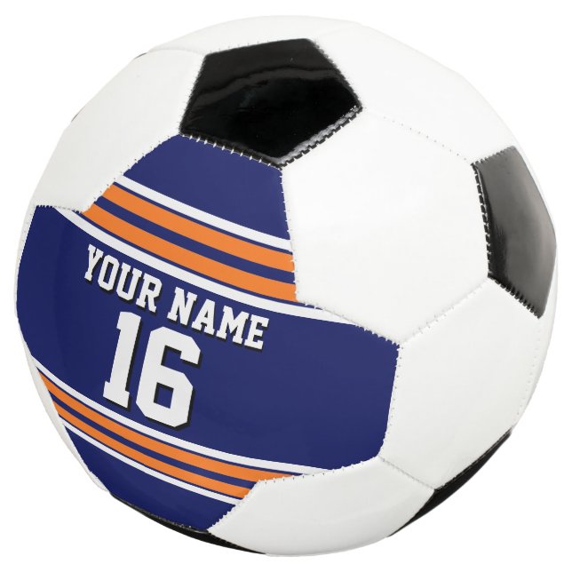 Navy Blue mit Orange White Stripes Team Jersey Fußball (Dreiviertel)