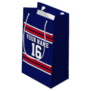 Navy Blue mit Red White Stripes Team Jersey Kleine Geschenktüte