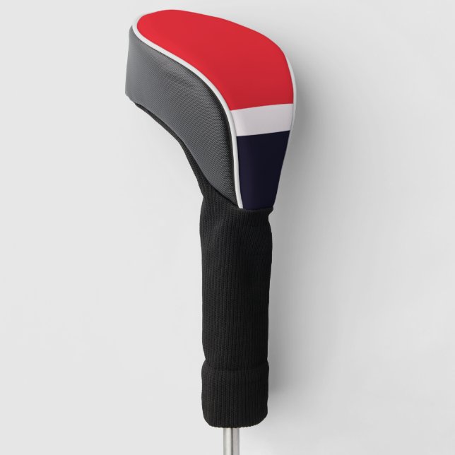 Navy Blue mit Rot Golf Headcover (angewinkelt)