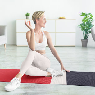Navy Blue mit Rot Yogamatte