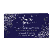Navy Blue mit Silver Lace Budget Gastgeschenk Hoch