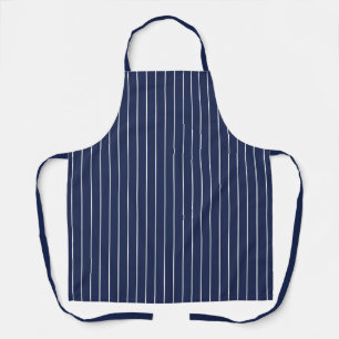 Navy Blue mit weißem Pinstrichmuster Schürze