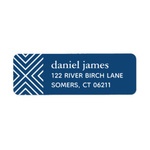 Navy Blue Modern Bar Mitzvah Address Label