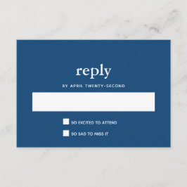 Navy Blue Modern Bar Mitzvah II Postkartenantwort RSVP Karte